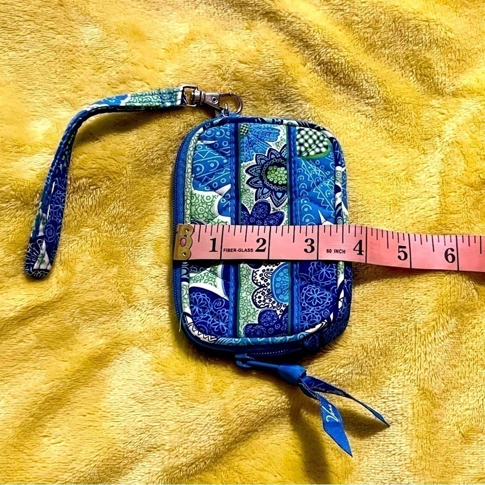 Vera Bradley Floral Wristlet Green and Blue - Picture 3 of 5